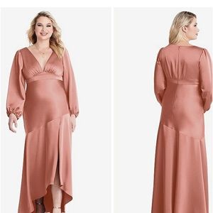 Mother of the Bride/ Groom- PUFF SLEEVE ASYMMETRICAL DROP - LOVELY DESERT ROSE
